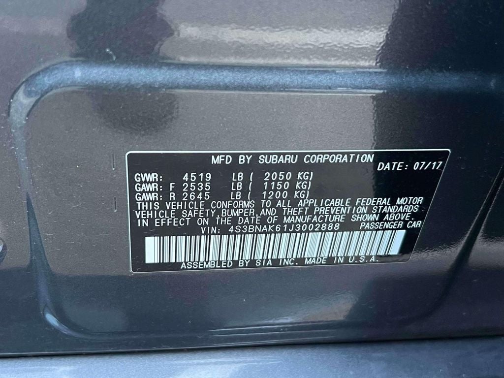 2018 Subaru Legacy 2.5i Limited