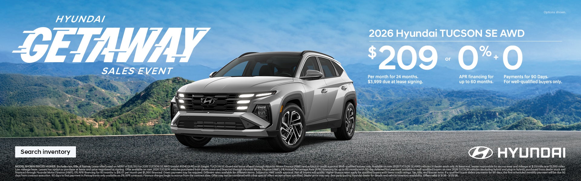 2026 Hyundai Tucson SE APR or Lease Offer